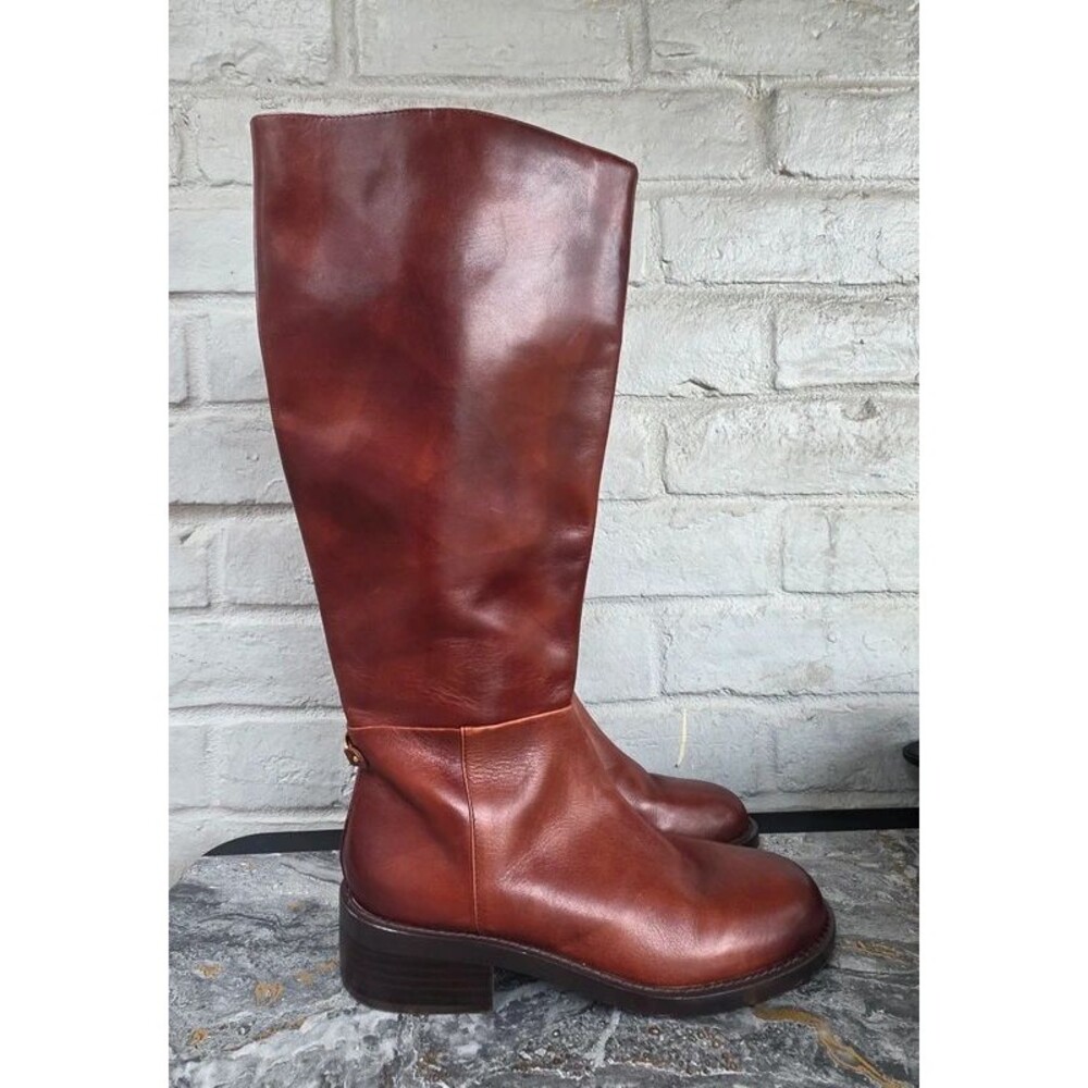 Sam Edelman Milla Brown Leather Knee High Riding Boots Women's Size 10M